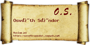 Osváth Sándor névjegykártya