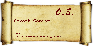 Osváth Sándor névjegykártya
