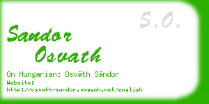 sandor osvath business card