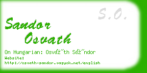 sandor osvath business card